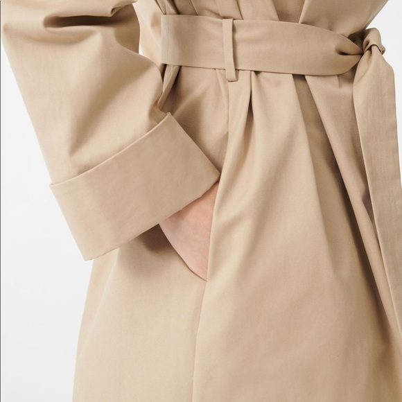 MAJE HOODED TRENCH COAT WITH BELT - camel 40 | US 8 NWT - Picture 3 of 16